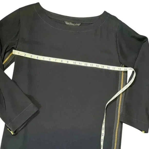 Mark By Mark Jacobs Navy Blue Clark Zipper 100% Triacetate Dress Size Medium - Picture 11 of 13